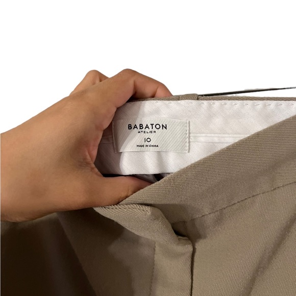 ARITZIA Babaton Agency Italian Twill Tan Wide Leg Pants Trousers - Picture 7 of 9